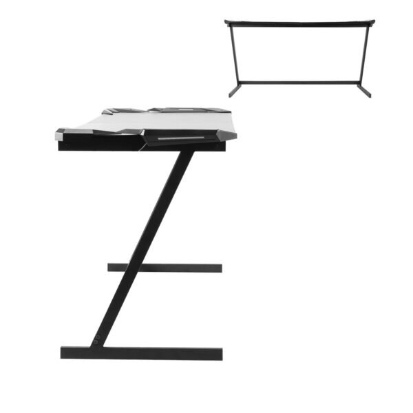 Z Shaped Large Computer Table PC Gaming Desk with RGB LED Light Home Furniture Gaming Supplies - Image 3
