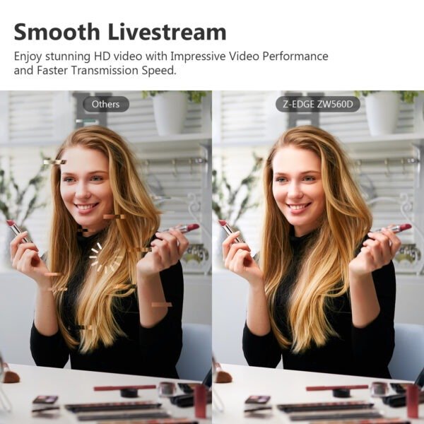 Z-EDGE ZW560S QHD 2K Stream Webcam Auto Focus Web Camera For PC-Desktop-Laptop - Image 6