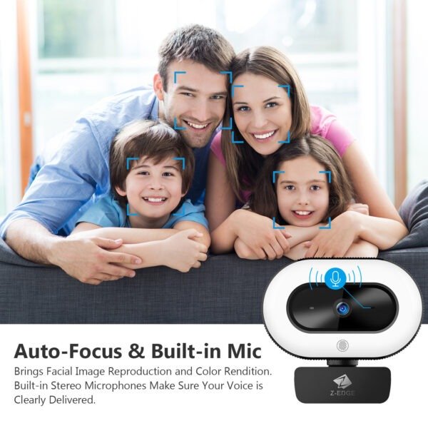 Z-EDGE ZW560S QHD 2K Stream Webcam Auto Focus Web Camera For PC-Desktop-Laptop - Image 3