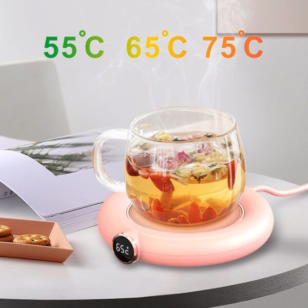 Cup Warmer Pad USB Charge Home Office 3 Temperatures Adjustable Heat Plate LED Display Electric Heater Mug Pad Winter Desktop Gadgets - Image 2