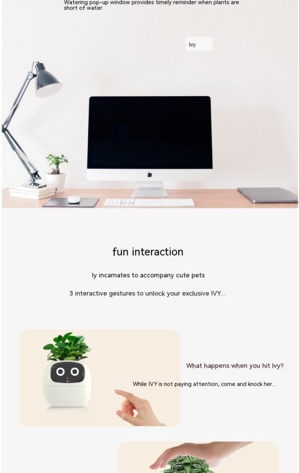 Ivy Smart Planter Endless Fun Over 49 Rich Expressions 7 Smart Sensors And AI Chips Make Raising Plants Easy And Fun - Image 2