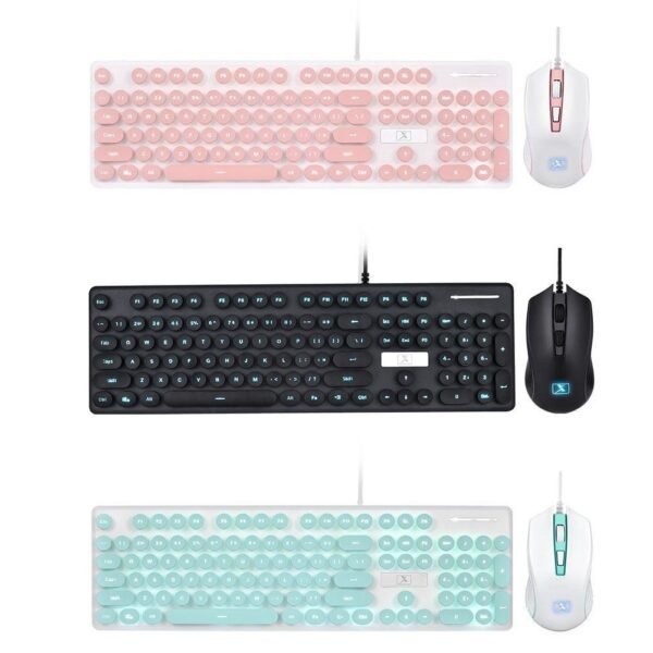 N518 cable steampunk retro mouse and keyboard set game keyboard and mouse set - Image 5